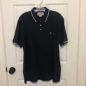 Original Penguin Activewear Men's Polo Shirt Navy Blue & White Trim